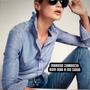 J. Crew Haberdashery Pinstripes Button Down Size S